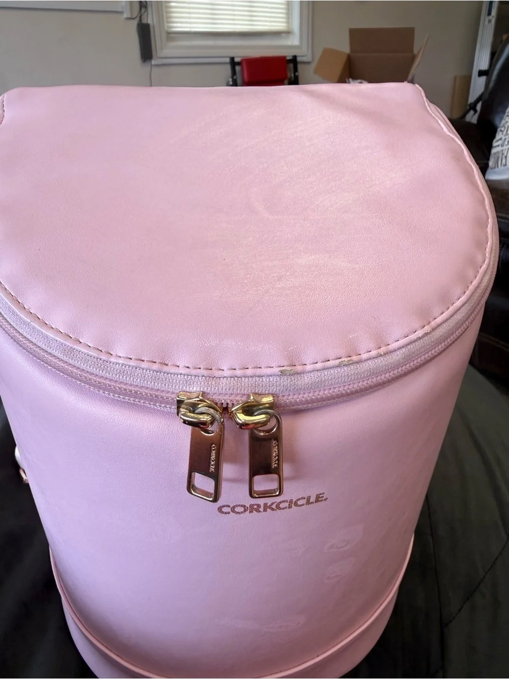 Corkcicle Blush Pink Insulated Cosmetic Case with Gold Hardware